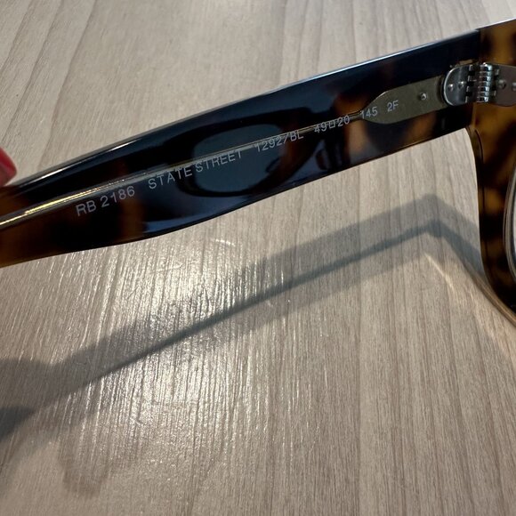 Ray Ban RB2126 State Street Glasses Transparent Yellow Blue Lenses Brown Tortois main image 9